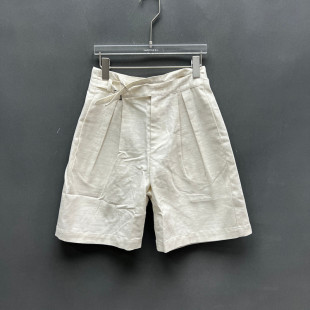 女款 欧洲站2026春季 高腰系带五分纯色休闲短裤 时尚 欧货 新款