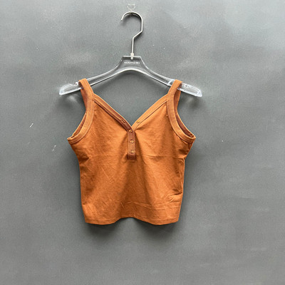 欧洲站2026春V领纽扣针织背心女