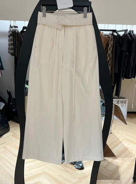 欧洲站2026春季新款时尚高腰抽绳拼接配腰带休闲裤女款欧货13867