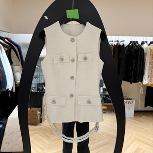 圆领收腰带小香风叠穿马甲外套女欧货6806 时尚 欧洲站2026春季 新款