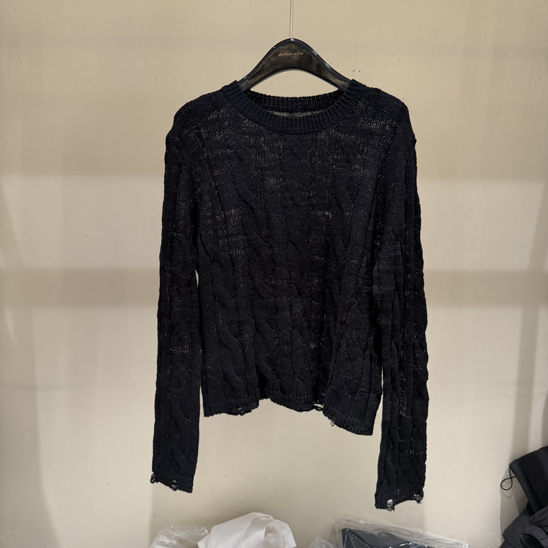 欧洲站2026春季新款时尚圆领纯色麻花纹理宽松针织衫女款欧货1870