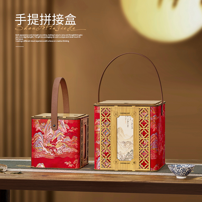 高档礼盒仿竹制年货礼盒