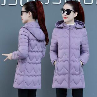 2025年新款棉衣女中长款反季加厚羽绒棉服修身时尚百搭保暖棉袄女