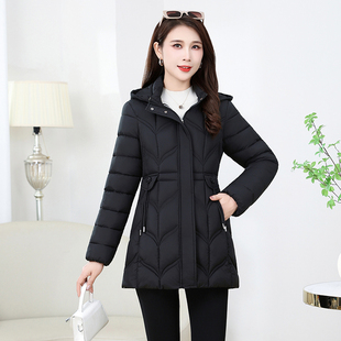 显瘦中长款 洋气加厚保暖修身 棉袄 棉服冬季 妈妈高档棉衣女2025新款