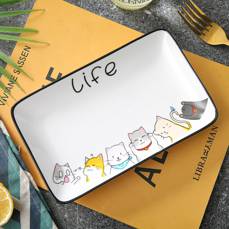 永顺兴水果盘陶瓷大众长方形简约