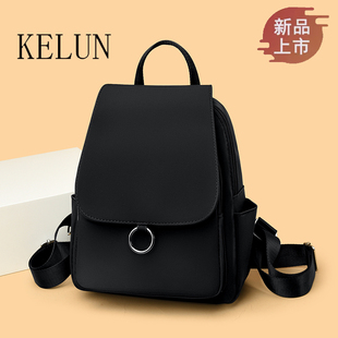 黑色防盗双肩包女轻便牛津布背包高级感书包休闲简约时尚通勤背包