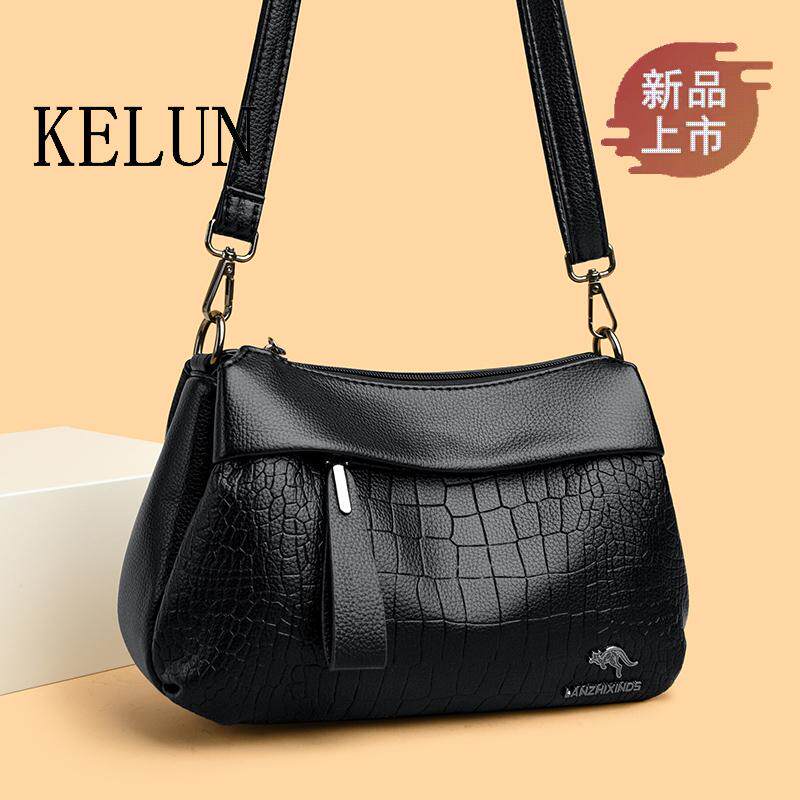 品牌正品真皮单肩斜挎女款大容量中老年妈妈软皮背包时尚百搭包包