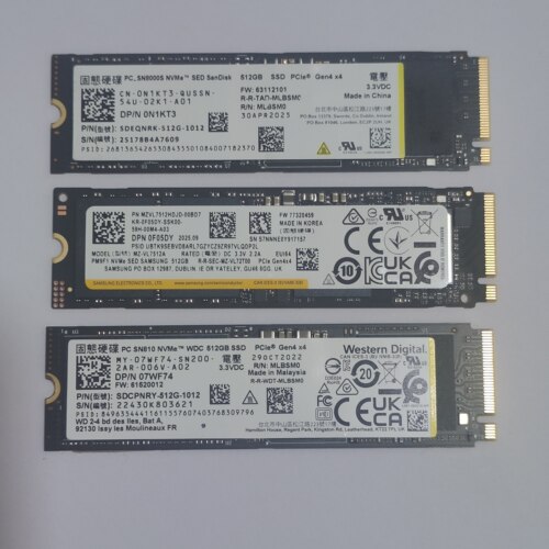 三星PM9F1闪迪SN8000S镁光3400