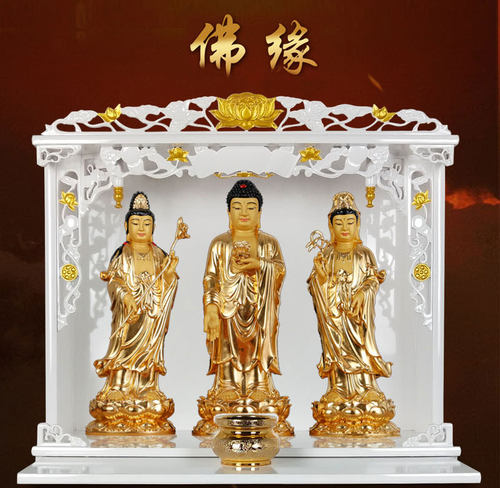 供台香案佛台家用现代白色佛龛经济型供奉菩萨财神桌壁挂礼佛架子