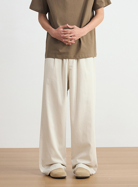 NSEEKE莱赛尔夏季薄款冰丝百搭宽松直筒休闲裤男垂感阔腿潮西裤子