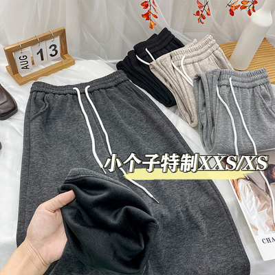 高腰休闲风长裤加厚宽松