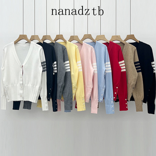 TB学院风小狗绣花V领针织开衫毛衣外套女秋冬新款王心凌同款上衣