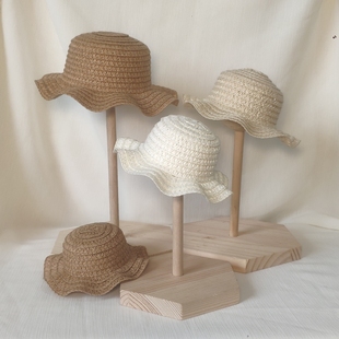 蜉蝣小居bjd娃用波浪花边草帽DD3分叔8分4分6分小布棉花娃娃帽子