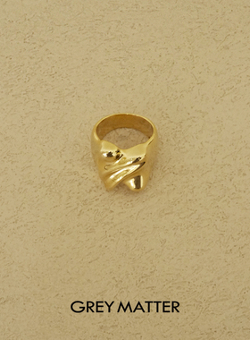 GREYMATTER 扭曲凹凸面戒指新款轻奢小众设计首饰七夕礼物