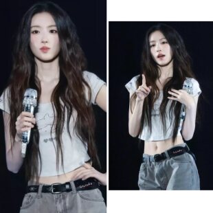 露脐修身 t恤女设计感短款 U领正肩上衣 白色烫钻海豚短袖 叶舒华同款