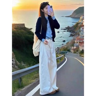 春秋冬季新款女装OOTD穿搭配一整套减龄假两件针织上衣裤子两件套