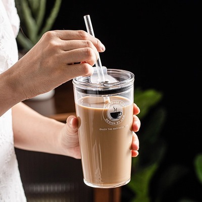 密封吸管杯成人冷萃咖啡杯ins风