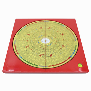 易仙强磁针妙派8寸6三元玄空大卦九运天星罗盘红色电木陈倍生盘款