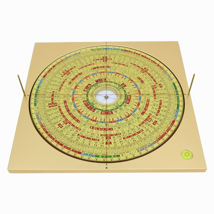 易仙强磁针8寸6综合23层罗盘精准指针三元三合铝合金色罗庚盘摆件