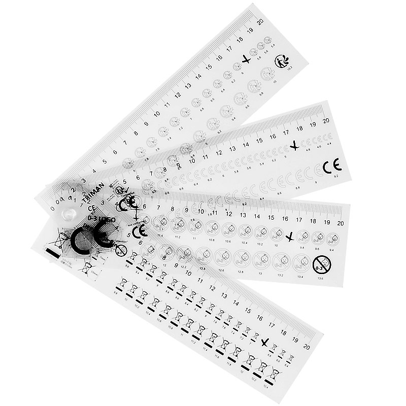 标准CE triman 0-3 logo 标准测量四件套 点线规 污点卡 异物比对卡 垃圾桶可回收 WEEE 标志  含票