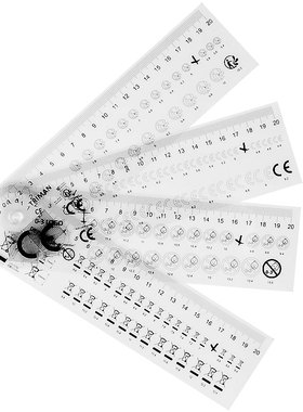 标准CE triman 0-3 logo 标准测量四件套 点线规 污点卡 异物比对卡 垃圾桶可回收 WEEE 标志  含票