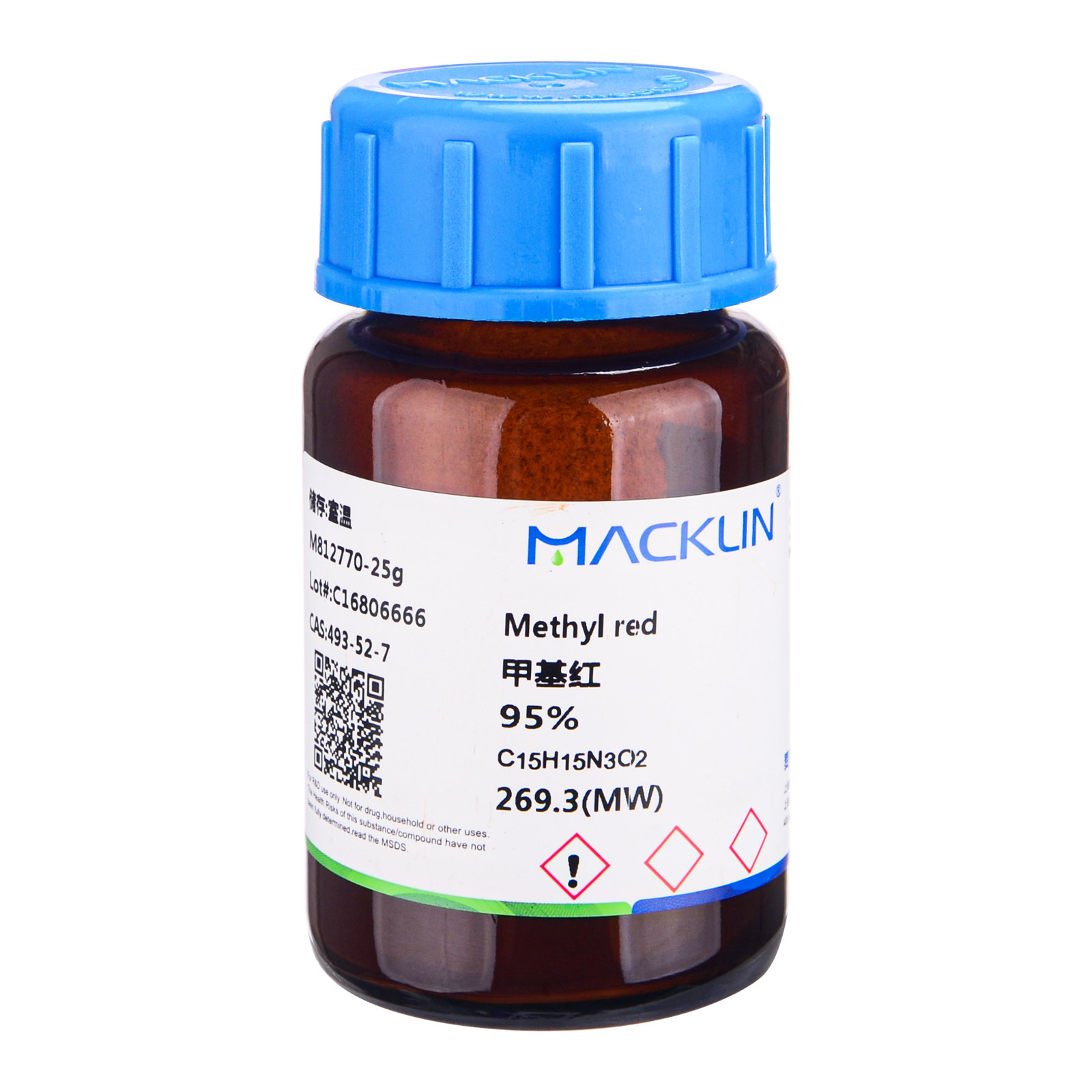 甲基红分析纯AR 25g/瓶  Macklin实验室化学试剂Methyl Red麦克林493-52-7