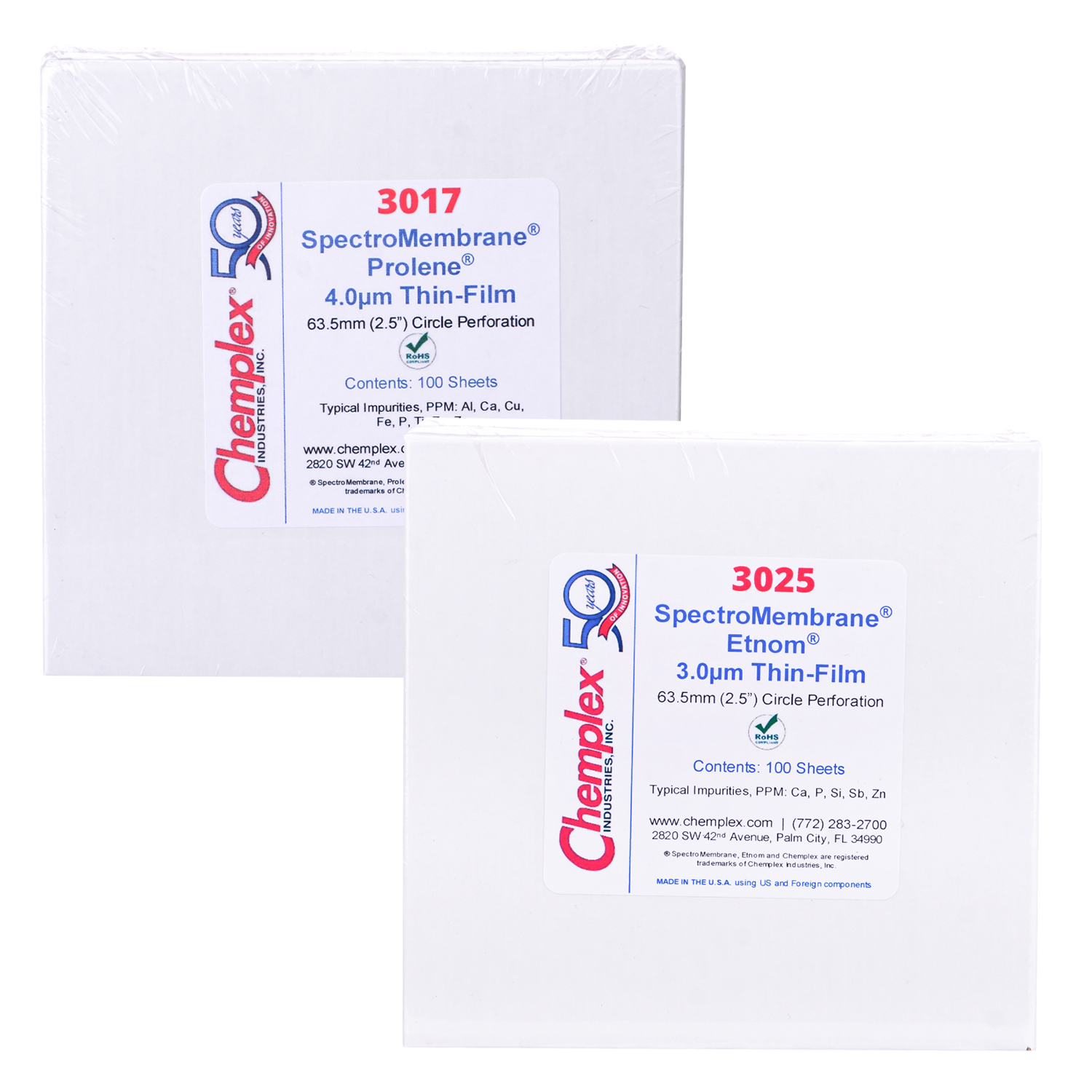 进口光学分析XRF样品薄膜3017 Prolene®聚丙烯膜 连续卷轴迈拉膜ROHS测试膜Etnom®3.0微米3025 Chemplex