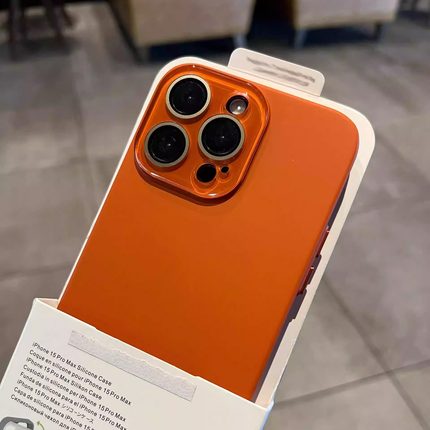 夏日清爽爱玛橙适用苹果15手机壳肤感磨砂新款iphone14promax高级感16pro防摔15plus自带镜头膜13女生12硬壳