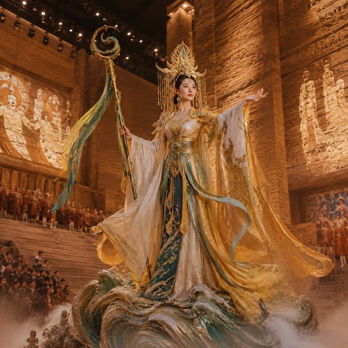 丽晨达羽黄河女神NPC景区服装