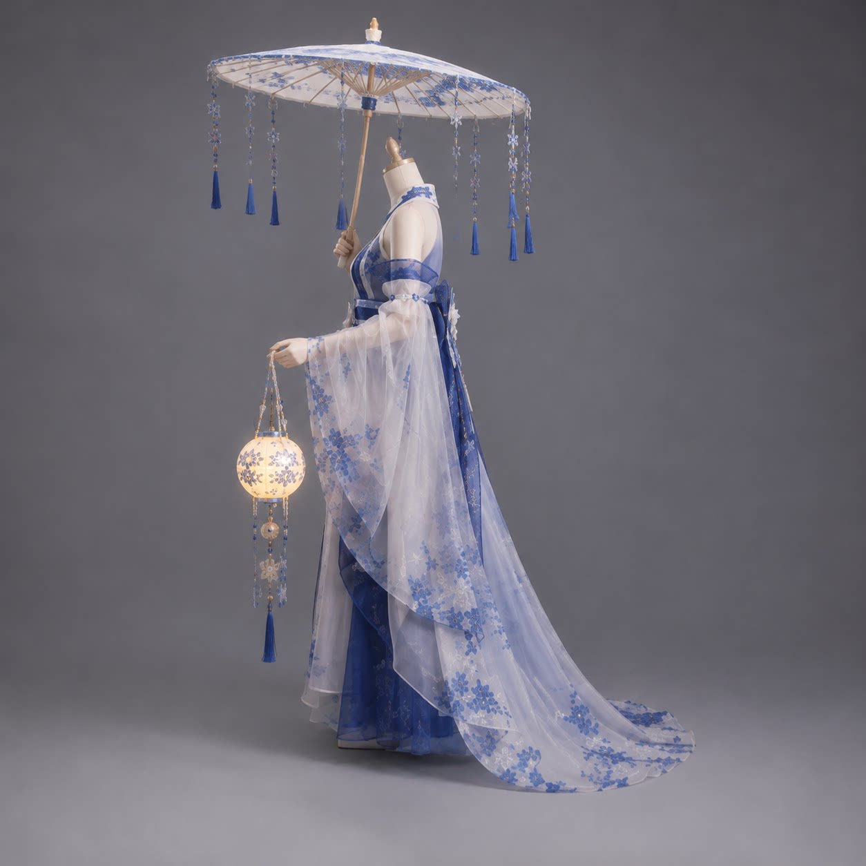 丽晨达羽蓝印花布精灵NPC服装图片