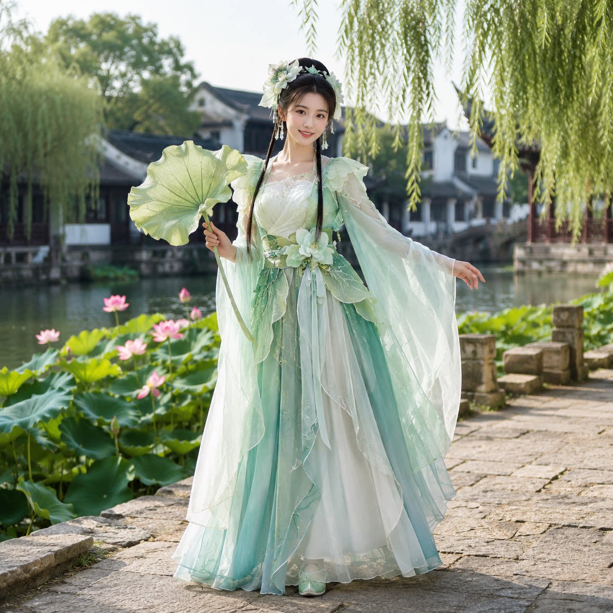 丽晨达羽荷叶仙子NPC表演服饰图片