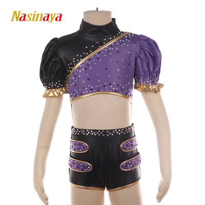 福诺Nasinaya花样滑冰服现代舞表演服专业儿童成人仿皮两件套