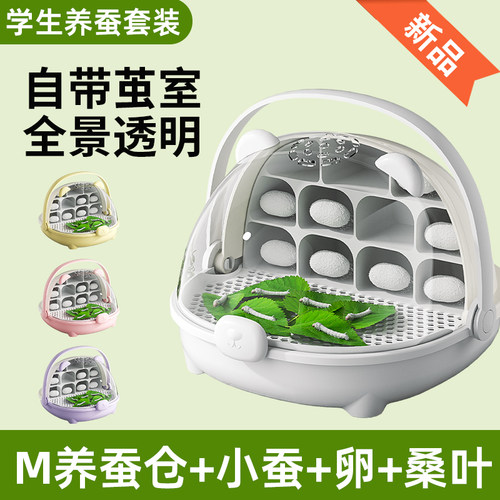 M养蚕舱蚕宝宝养育仓活物蚕宝宝123龄别墅饲养箱学生课程养蚕套装