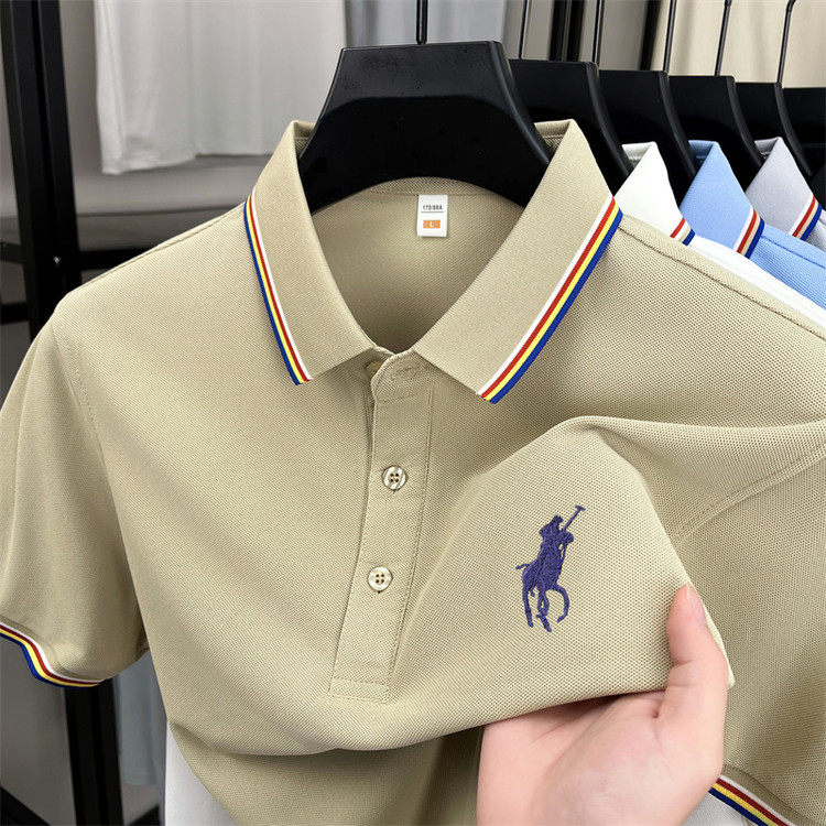 高端短袖t恤男纯棉夏季薄款翻领保罗polo衫男士半袖上衣男人体恤
