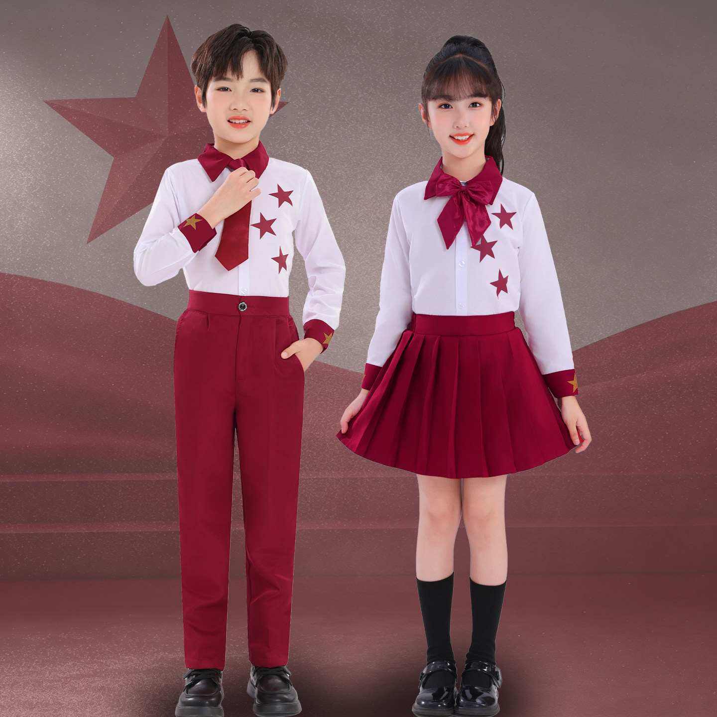 中小学生红歌合唱朗诵演出服
