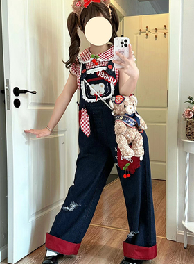 【鬼马精灵瑕疵】原创软妹套装背带裤瑕疵