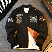 徽章刺绣棒球服潮牌痞帅工装 美式 款 春秋季 外套 复古飞行员夹克男士