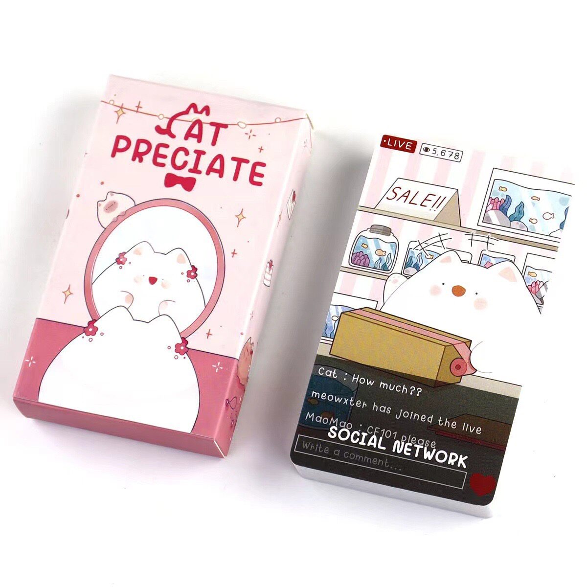 大白猫塔罗卡牌 Cat Preciate Cards Board Game Playing Decks