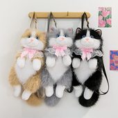 仿真毛绒猫咪背包公仔布偶小猫玩偶毛绒玩具布娃娃双肩包女孩礼物