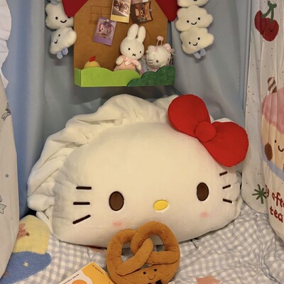 可爱kitty猫头抱枕毛绒玩具公仔沙发靠垫床头靠枕送女生生日礼物