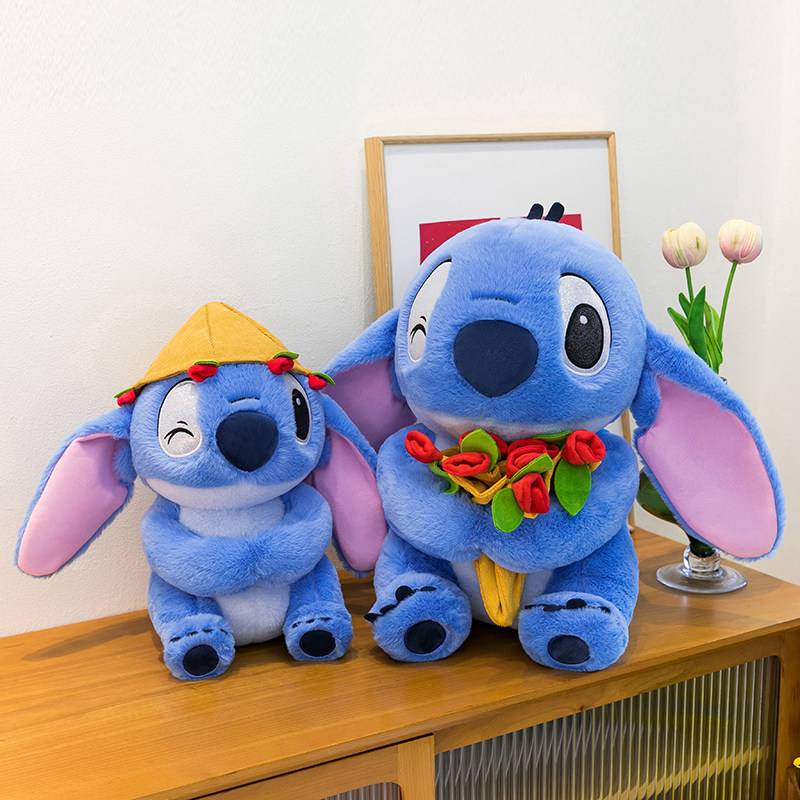 史迪仔抱花玩偶公仔睡觉抱布娃娃抱枕史迪奇毛绒玩具礼物情人节