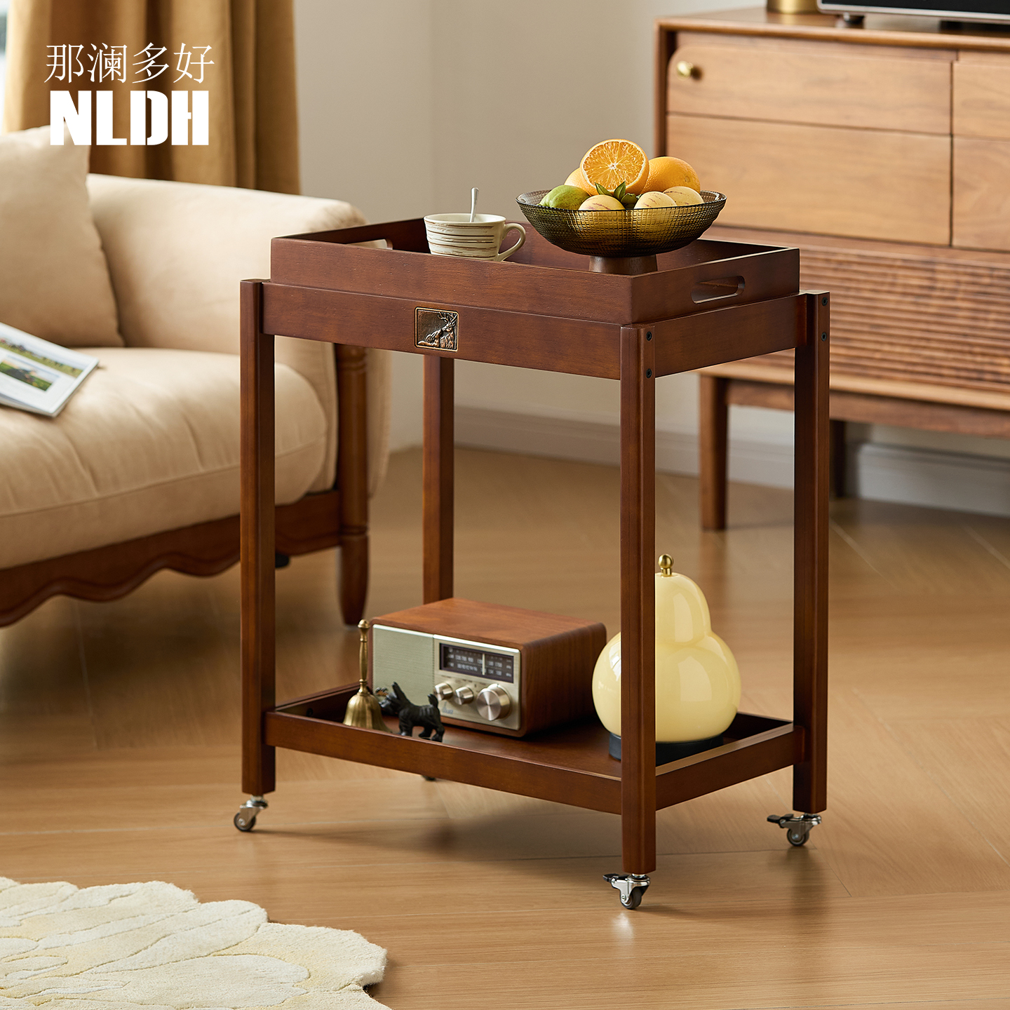 那澜多好移动实木推车