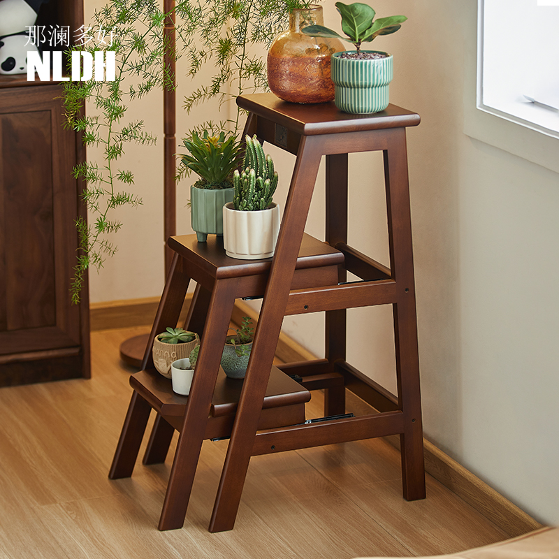 那澜多好实木三层加宽多用阳台花架庭院置物架落地花架多肉植物架