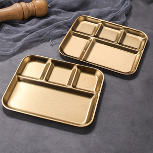 不锈钢烤肉蘸料一体盘子调料盘酱料碟分格盘佐料盘烤肉店餐具