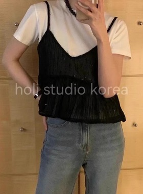 SALE 原129韩国代购 at this moment 夏季新款吊带背心