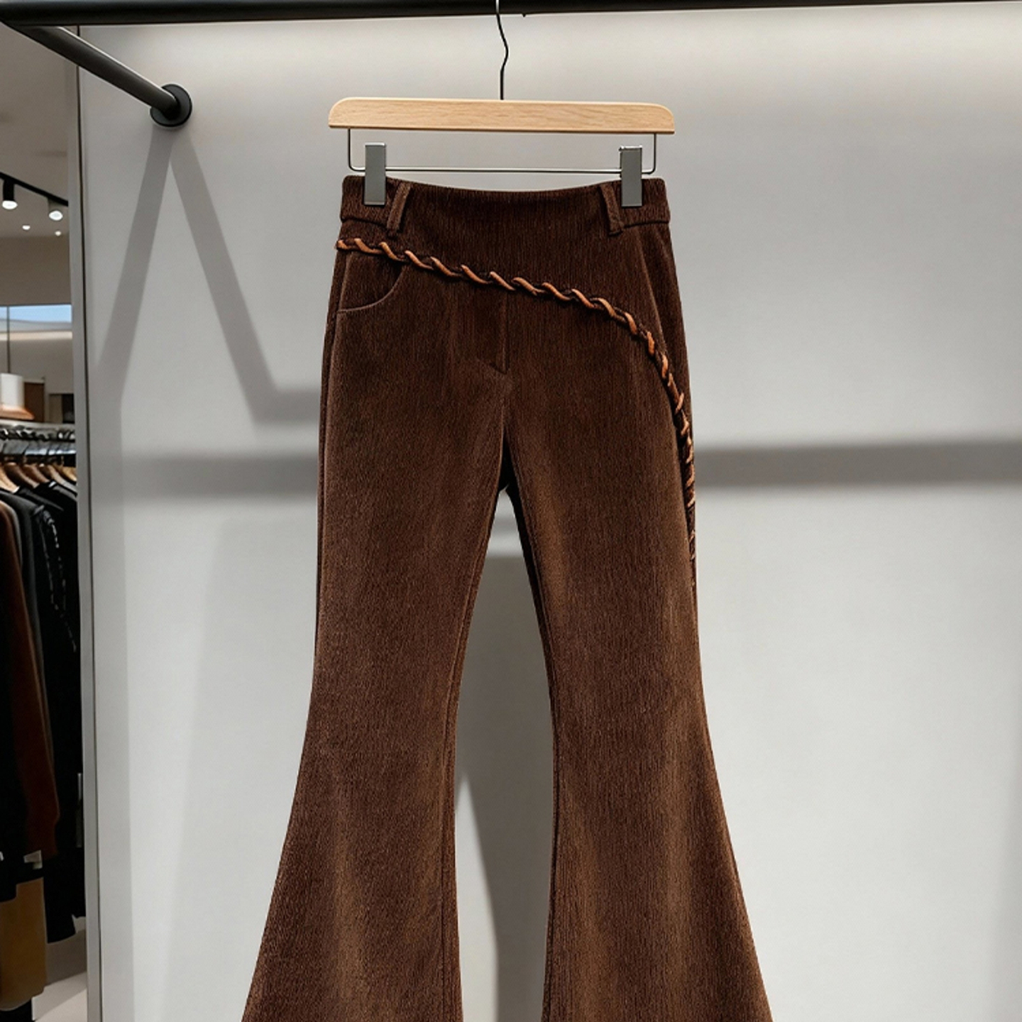 裤子2025新款今年流行爆款冬超火保暖加厚高级感巨好看咖色阔腿裤