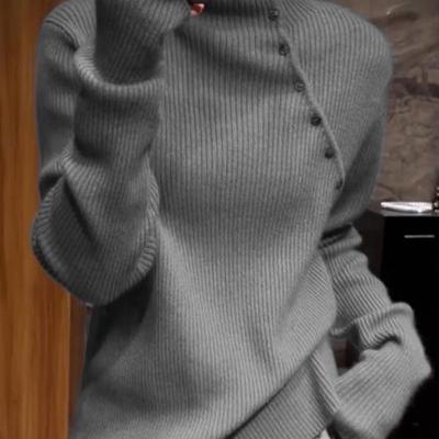 灰色高领打底毛衣女款2024新款秋冬季高级感超好看独特内搭针织衫