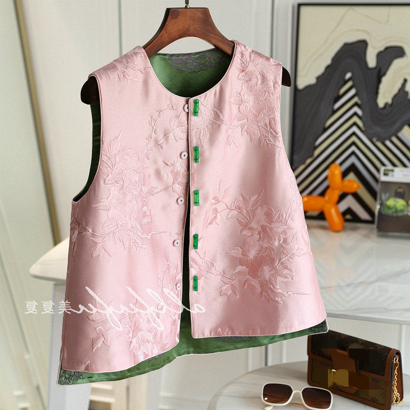 一线大品牌专柜撤柜捡漏女装潮流新中式刺绣真丝羊毛中式马甲外套,女装/女士精品,马夹,淘宝优惠券,粉丝福利购,淘宝优惠卷