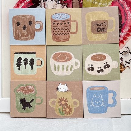 浮光分装33et25amis【便签 | 杯子&猫咪】简约ins风格mini便签