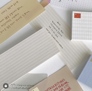 韩系ins风手帐便签 橙色简约格纹 待办备忘记事 韩国oab 浮光分装